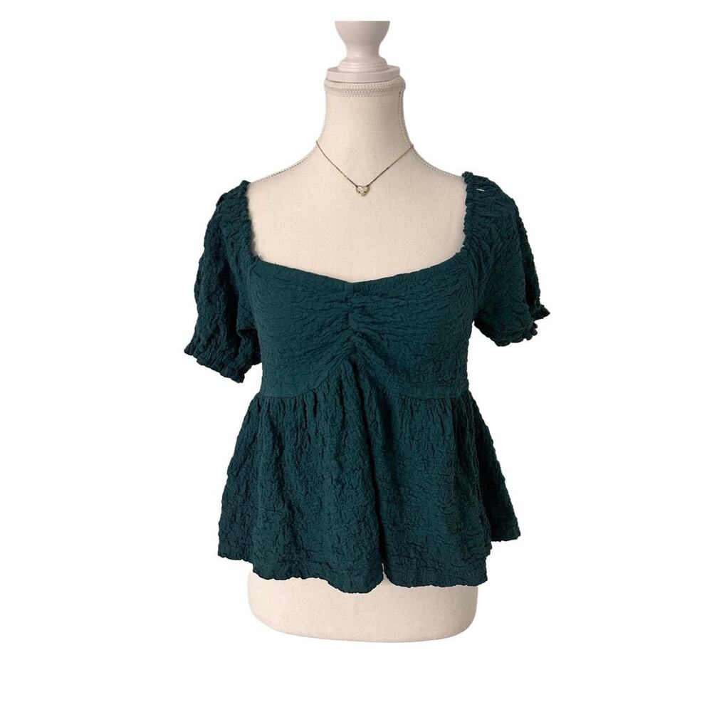 Teal Ruched Women's Blouse (no tags)
